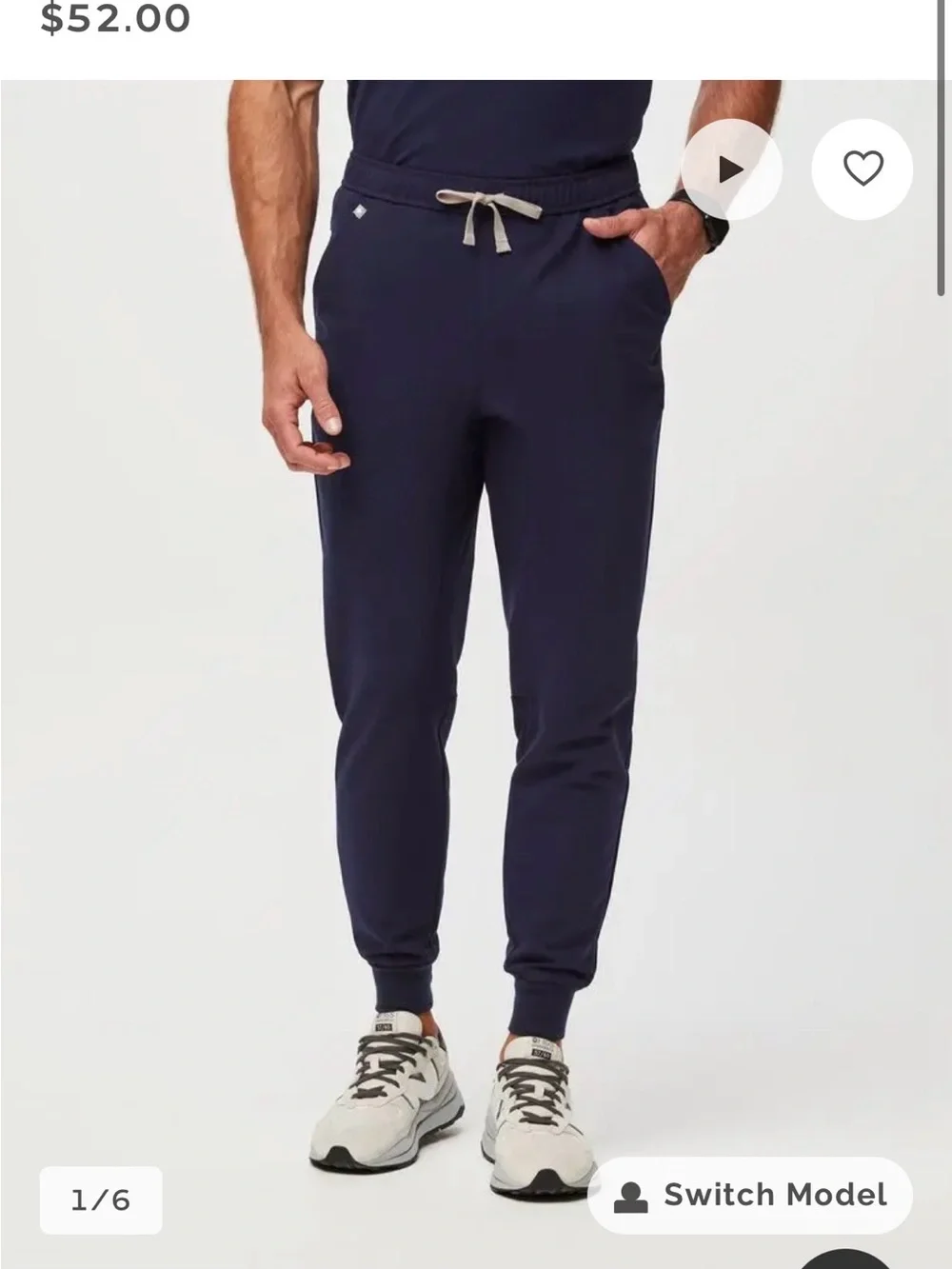 Figs Men's Navy Joggers with Contrast Drawstring